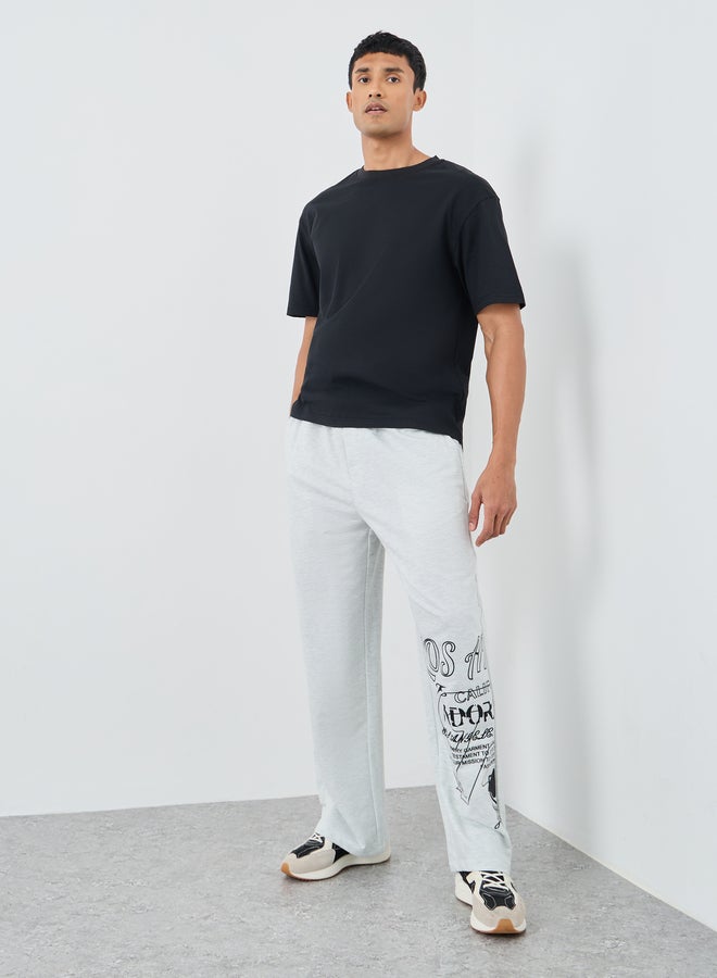 Styli Slogan Back Printed Crew Neck Oversized T-Shirt - Image 3