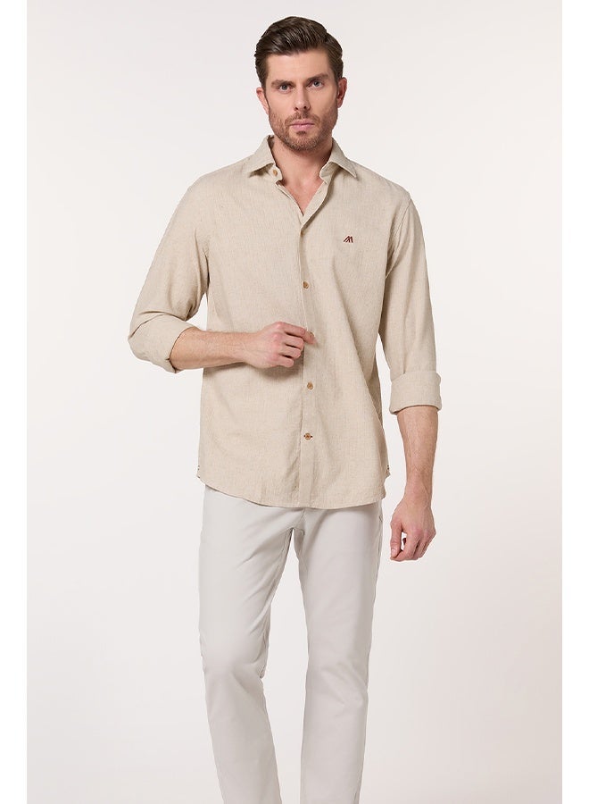 Mannerism The Halo Sand Beige Lyocell Linen Blend Shirt - Image 5