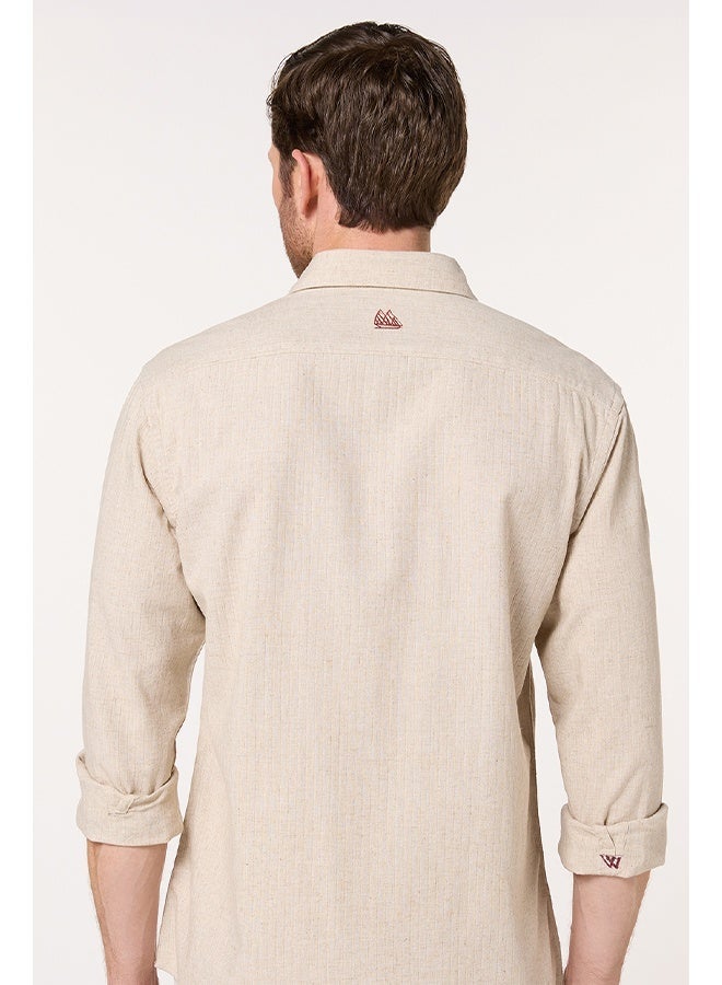 Mannerism The Halo Sand Beige Lyocell Linen Blend Shirt - Image 4