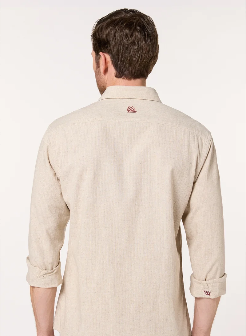 MANNERISM  The Halo Sand Beige Lyocell Linen Blend Shirt for Men | Best Price UAE