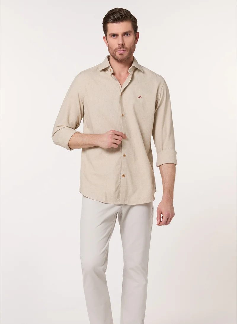 MANNERISM  The Halo Sand Beige Lyocell Linen Blend Shirt for Men | Best Price UAE