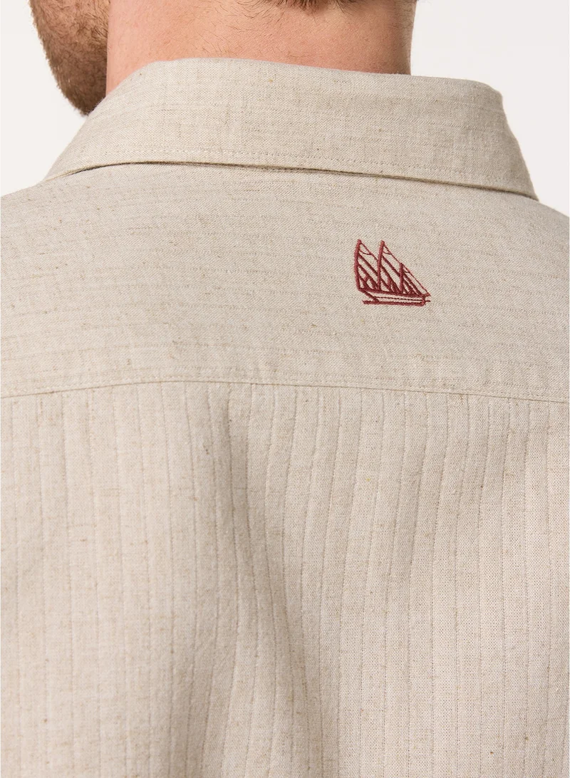 MANNERISM  The Halo Sand Beige Lyocell Linen Blend Shirt for Men | Best Price UAE