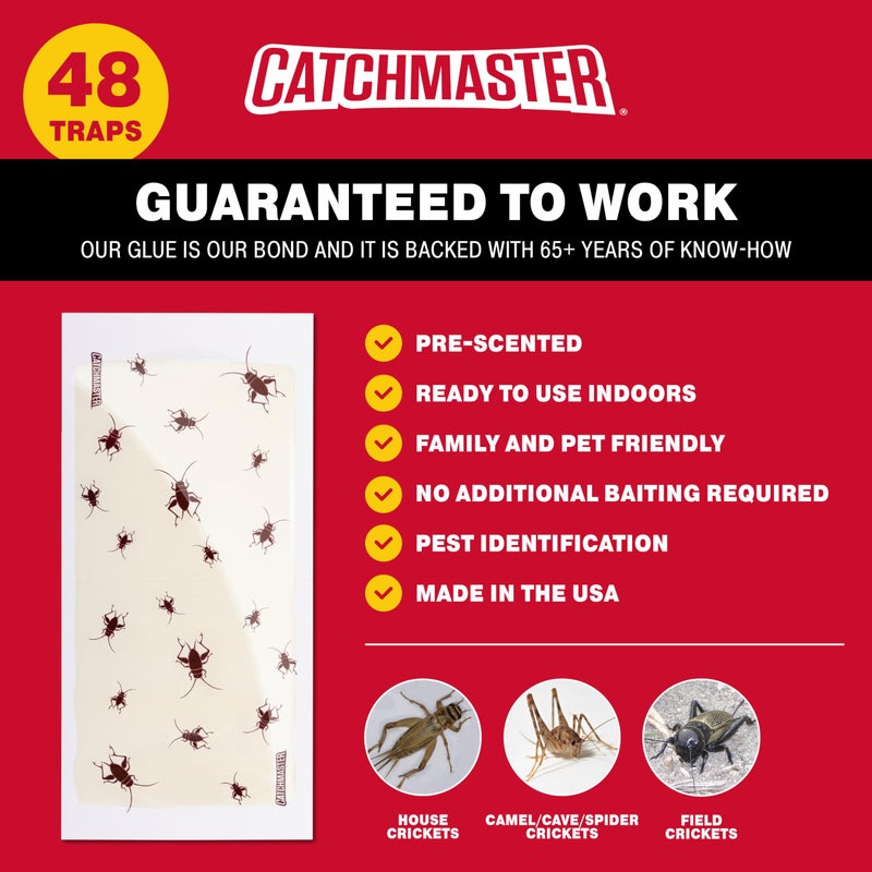 Catchmaster Cricket XL Giant Glue Boards 6-Pk, Adhesive Bug Catcher Cricket Traps Indoor, Sticky Trap for Inside Your Home, Bulk Insect Killer, Insect Traps for House & Garage, Pet Safe Pest Control - Image 4