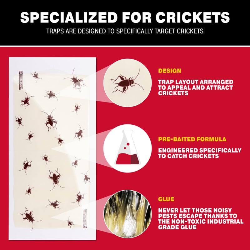 Catchmaster Cricket XL Giant Glue Boards 6-Pk, Adhesive Bug Catcher Cricket Traps Indoor, Sticky Trap for Inside Your Home, Bulk Insect Killer, Insect Traps for House & Garage, Pet Safe Pest Control - Image 3