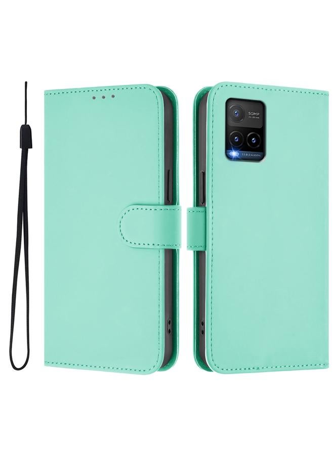 إيروريكس جراب لهاتف vivo Y33S 4G Global / Y21 2021 جراب هاتف جلدي بلون سادة مع حبل - Image 2