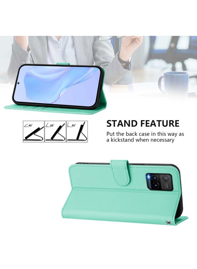 إيروريكس جراب لهاتف vivo Y33S 4G Global / Y21 2021 جراب هاتف جلدي بلون سادة مع حبل - Image 3