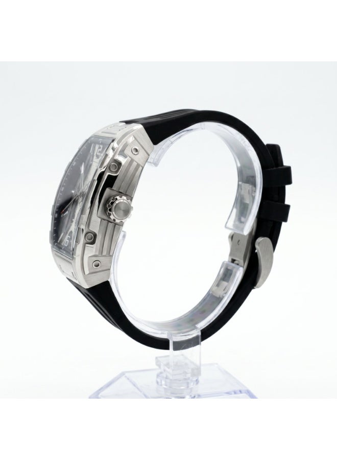 TOMRICH Apex X TR6603 Automatic Skeleton Watch for Men, 44mm Tonneau Stainless Steel Case, Black Silicone Strap, 5ATM Water Resistant, Mineral Glass, Silver/Black - Image 3