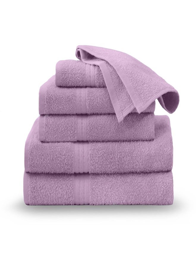 Martex Easy Living Everyday 6-Piece Bathroom Towel Set - 2 Bath Towels, 2 Hand Towels, 2 Wash Cloths - 100% Cotton - Soft & Quick-Dry Towels - Lilac - Image 1