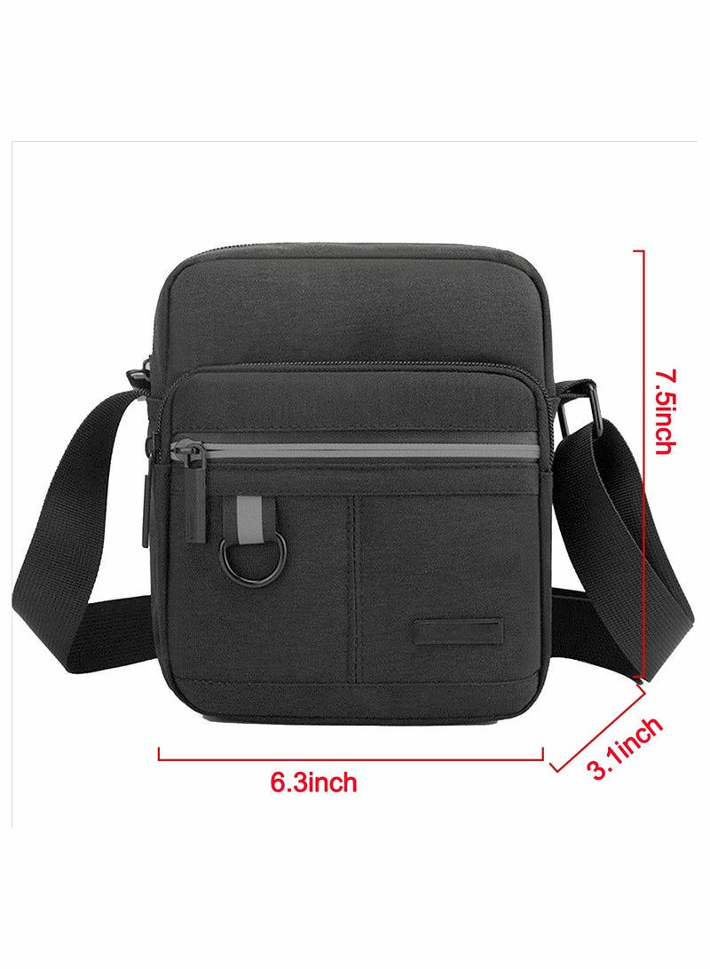 Men's Versatile Canvas Crossbody Bag with Multiple Pockets for Travel, School, and Office - Stylish Messenger for Mobile Phones and Essentials - Image 2