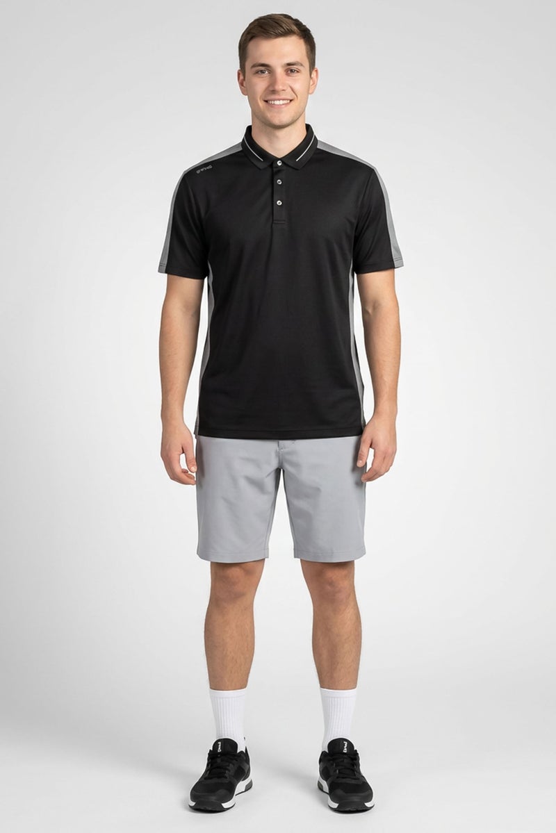 Ping Men Sportswear Fit Short Sleeve Outdoor Polo Shirt, Black - Image 2