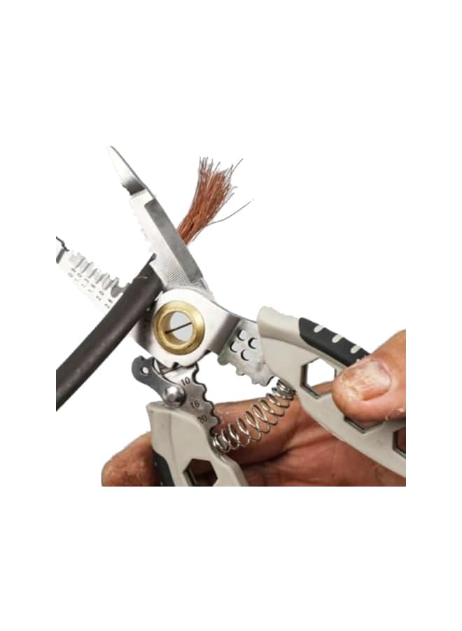 promass 7-Inch Multipurpose Wire Stripper, 2024 Upgrade Heavy Duty Multi-Purpose Electrical Wire Stripping Tool, 4 in 1 Wire Strippers And Crimping Tool for Stripping, Cutting and Crimping - Image 4