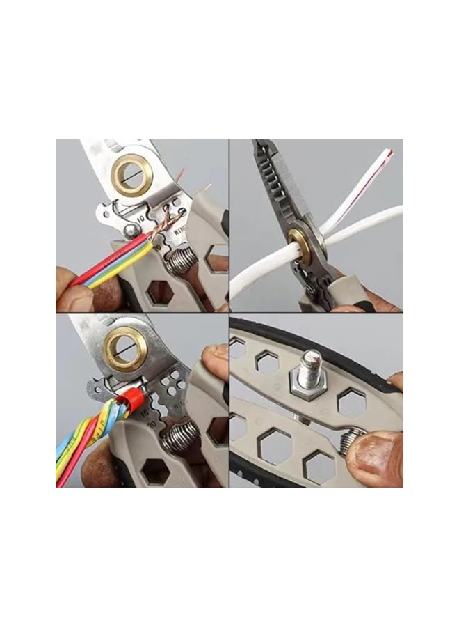 promass 7-Inch Multipurpose Wire Stripper, 2024 Upgrade Heavy Duty Multi-Purpose Electrical Wire Stripping Tool, 4 in 1 Wire Strippers And Crimping Tool for Stripping, Cutting and Crimping - Image 2