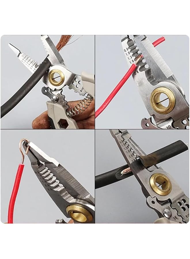 promass 7-Inch Multipurpose Wire Stripper, 2024 Upgrade Heavy Duty Multi-Purpose Electrical Wire Stripping Tool, 4 in 1 Wire Strippers And Crimping Tool for Stripping, Cutting and Crimping - Image 3