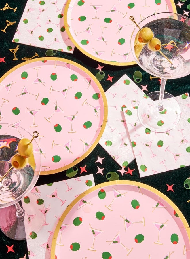 xo, Fetti Dirty Martini Paper Plates | 25 pcs, 9" | Cocktail Bachelorette Decorations, Dinner Party Setting, Olive Birthday Decor, Cute Picnic Tablescape - Image 4