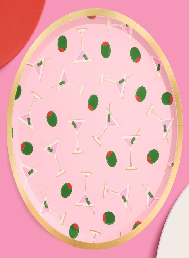 xo, Fetti Dirty Martini Paper Plates | 25 pcs, 9" | Cocktail Bachelorette Decorations, Dinner Party Setting, Olive Birthday Decor, Cute Picnic Tablescape - Image 1