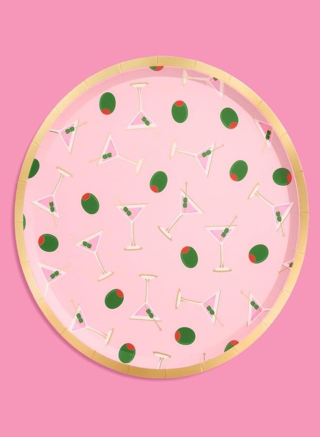 xo, Fetti Dirty Martini Paper Plates | 25 pcs, 9" | Cocktail Bachelorette Decorations, Dinner Party Setting, Olive Birthday Decor, Cute Picnic Tablescape - Image 3