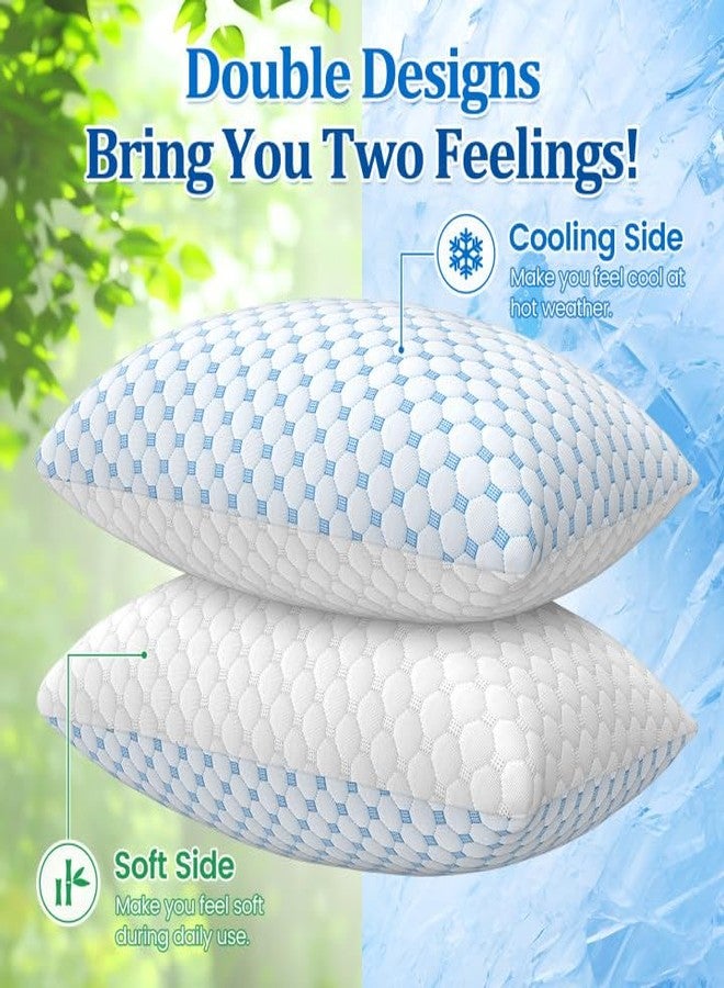 CloudBliss Shredded Memory Foam Pillow for Sleeping - Adjustable Cooling Pillow with Breathable Washable Cover, CertiPUR-US Certified, 1 Pack Queen Size for Side/Back/Stomach Sleepers - Image 3