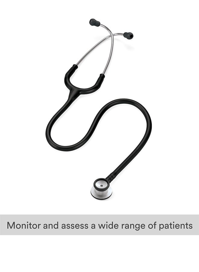 JS Basic Medical Stethoscope Professional Stethoscope, Portable Medical Head Stethoscope, Black Tube - Image 2