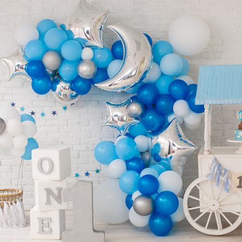 RUBFAC 129pcs Light Blue Balloons Different Sizes 18 12 10 5 Inch for Garland Arch, Sky Blue Balloons for Birthday Gender Reveal Baby Shower Party Decoration - Image 4