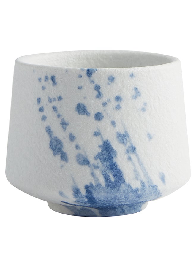 اليشمك كوب قهوة مميز - ابيضّ مع خطوط زرقاء (8.2 × 8.2 × 6.8 سم أغنية Side Blue 8.2 x 8.2 x 6.8سم - Image 1