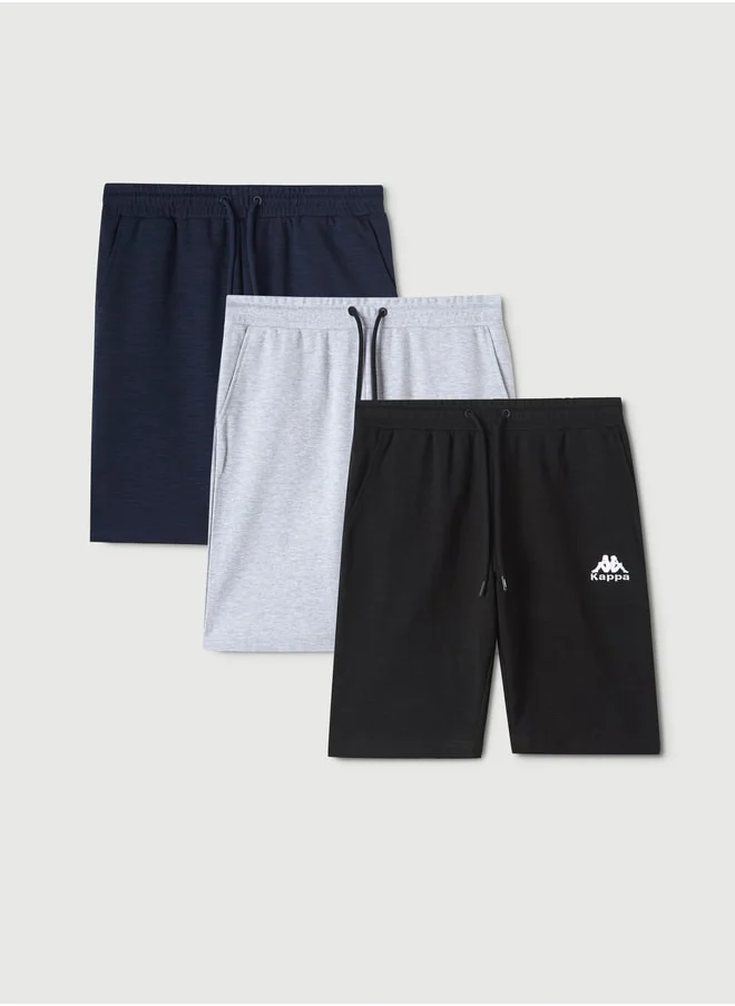 Kappa 3-Pack Kappa Solid Shorts with Drawstring Closure