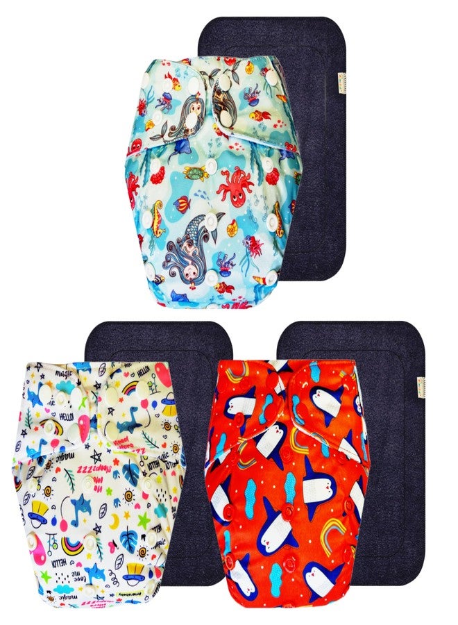 Dumbledo Premium Cloth Diaper with Black Insert (Pack of 3) | Dry Feel and Comfortable | Breathable | Easy to Clean | Everyday Diapering Essential | 3 Months - 3 Years | Unisex Baby - Image 1