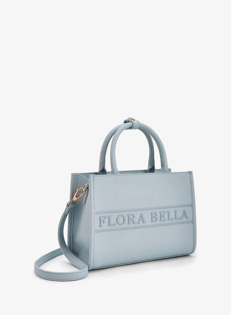 Flora Bella By Shoexpress BLUE Flora Bella Logo Embossed Tote Bag with Detachable Strap for Women | Best Price UAE