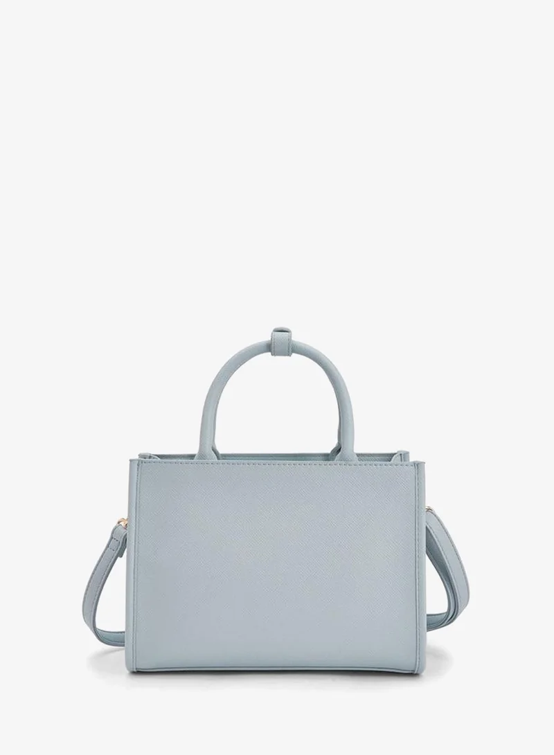 Flora Bella By Shoexpress BLUE Flora Bella Logo Embossed Tote Bag with Detachable Strap for Women | Best Price UAE