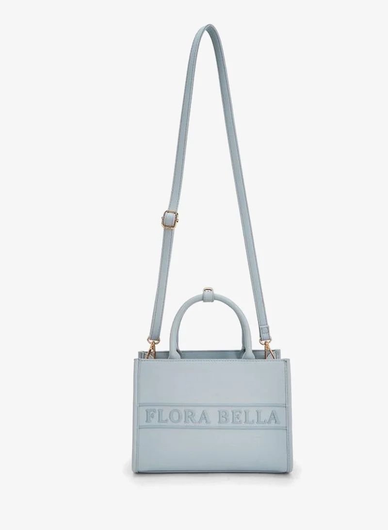 Flora Bella By Shoexpress BLUE Flora Bella Logo Embossed Tote Bag with Detachable Strap for Women | Best Price UAE