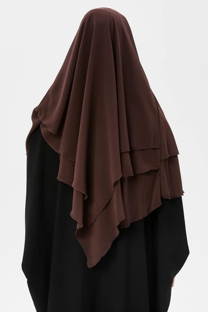 Altobeh Ready Practical Chiffon Three Layer Veiled Triangle Hajj Umrah Shawl Soufflé Hijab Nikap