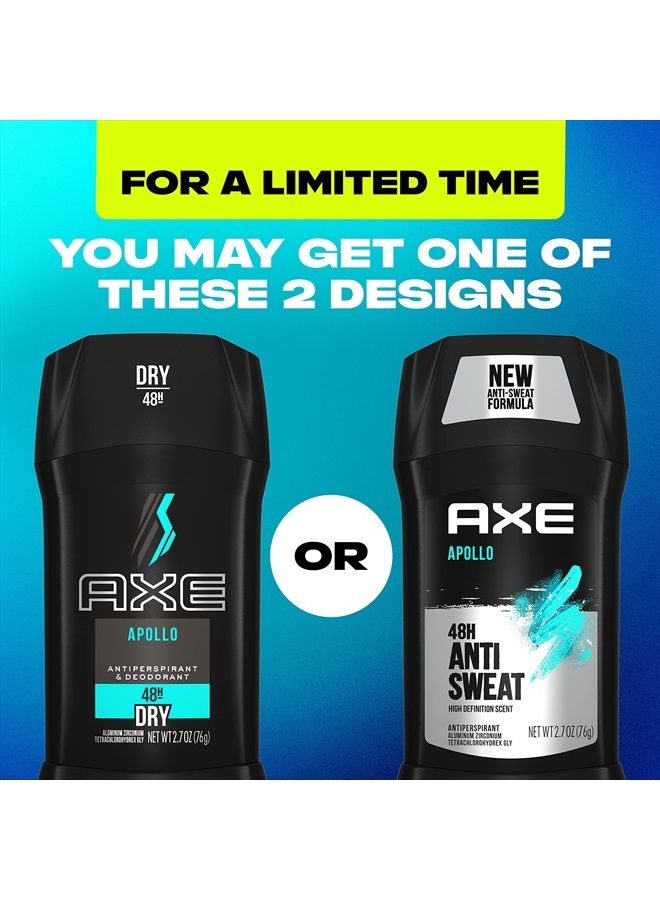 Axe مزيل العرق على شكل عصا 48 ساعة حماية من العرق والرائحة لانتعاش يدوم طويلاً، مزيل العرق للرجال من أبولو ساج وخشب الأرز 2.7 أونصة - Image 2