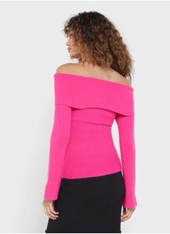 ONLY Bardot Ribbed Top  - Image 2