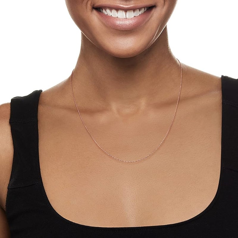 ROSS-SIMONS 0.7mm 14kt Rose Gold Rope-Chain Necklace - Image 2