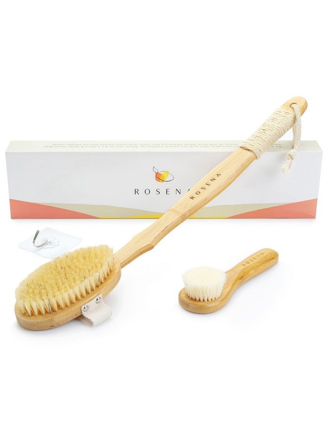 rosena Natural Dry Brush Set For Body And Face Exfoliate Stimulate Lymphatic Drainage Reduce Cellulite Dry Skin Brushing With Vegan Boar Bristles And Sustainable Bamboo Handles - Image 1