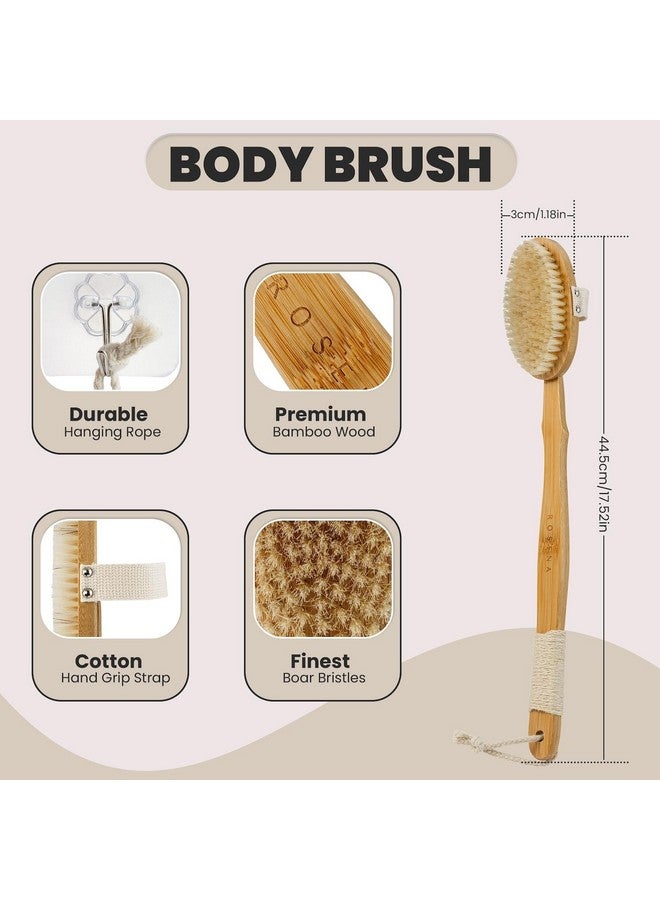 rosena Natural Dry Brush Set For Body And Face Exfoliate Stimulate Lymphatic Drainage Reduce Cellulite Dry Skin Brushing With Vegan Boar Bristles And Sustainable Bamboo Handles - Image 2