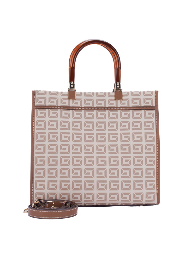 ETG - Classic Vintage Brown Handheld Tote Bag Stylish & Practical Shoulder Bag for the Modern Woman - Image 1