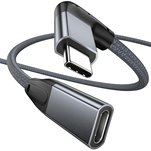 UseBean Right Angle USB C Extension Cable 3.3FT, 90 Degree USB-C 3.1 Gen2 10Gbps Male to Female 4K Video Cord,L-Shape Type C Extender,for iPhone 15,MacBook Mac,iPad Pro,Magsafe,Switch,Steam Deck - Image 1