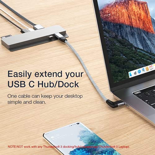 UseBean Right Angle USB C Extension Cable 3.3FT, 90 Degree USB-C 3.1 Gen2 10Gbps Male to Female 4K Video Cord,L-Shape Type C Extender,for iPhone 15,MacBook Mac,iPad Pro,Magsafe,Switch,Steam Deck - Image 3