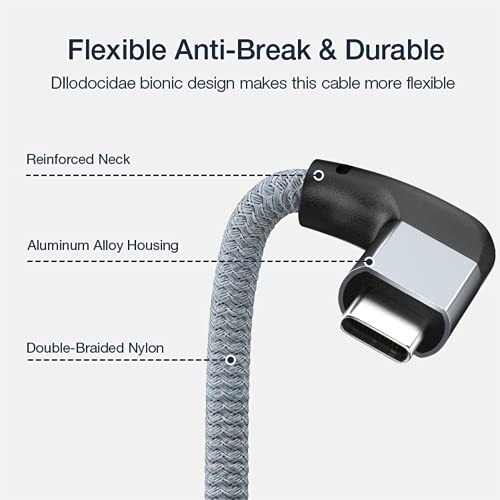 UseBean Right Angle USB C Extension Cable 3.3FT, 90 Degree USB-C 3.1 Gen2 10Gbps Male to Female 4K Video Cord,L-Shape Type C Extender,for iPhone 15,MacBook Mac,iPad Pro,Magsafe,Switch,Steam Deck - Image 5