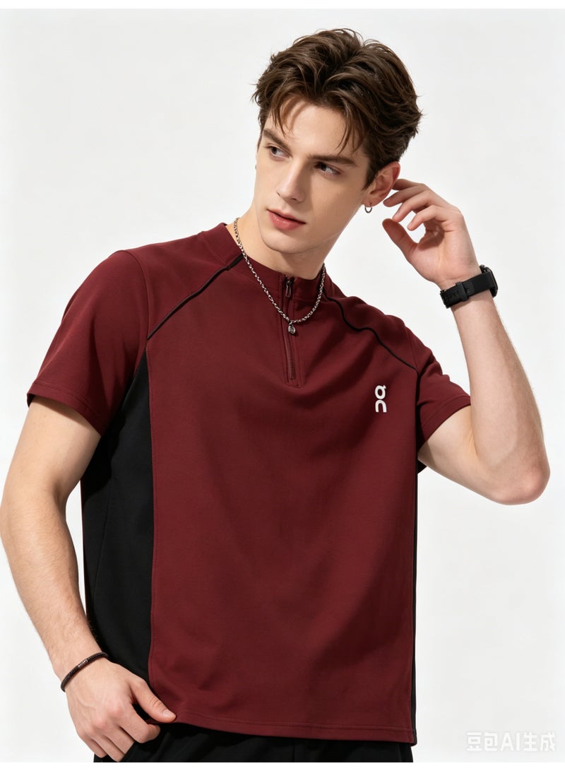 اون راننج On Running stand-up collar short-sleeved shirt, unisex. Suitable for outdoor sweatshirts, fitness and running. - Image 5