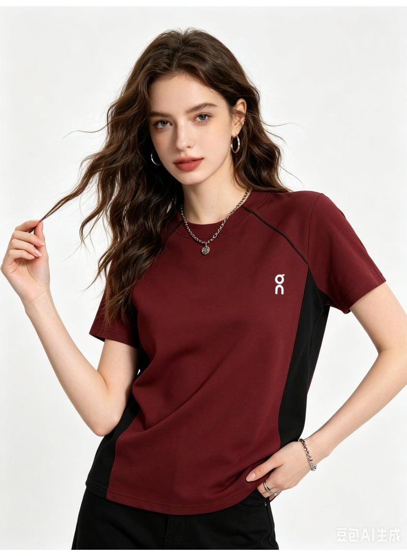اون راننج On Running stand-up collar short-sleeved shirt, unisex. Suitable for outdoor sweatshirts, fitness and running. - Image 2