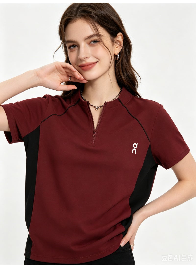 اون راننج On Running stand-up collar short-sleeved shirt, unisex. Suitable for outdoor sweatshirts, fitness and running. - Image 4