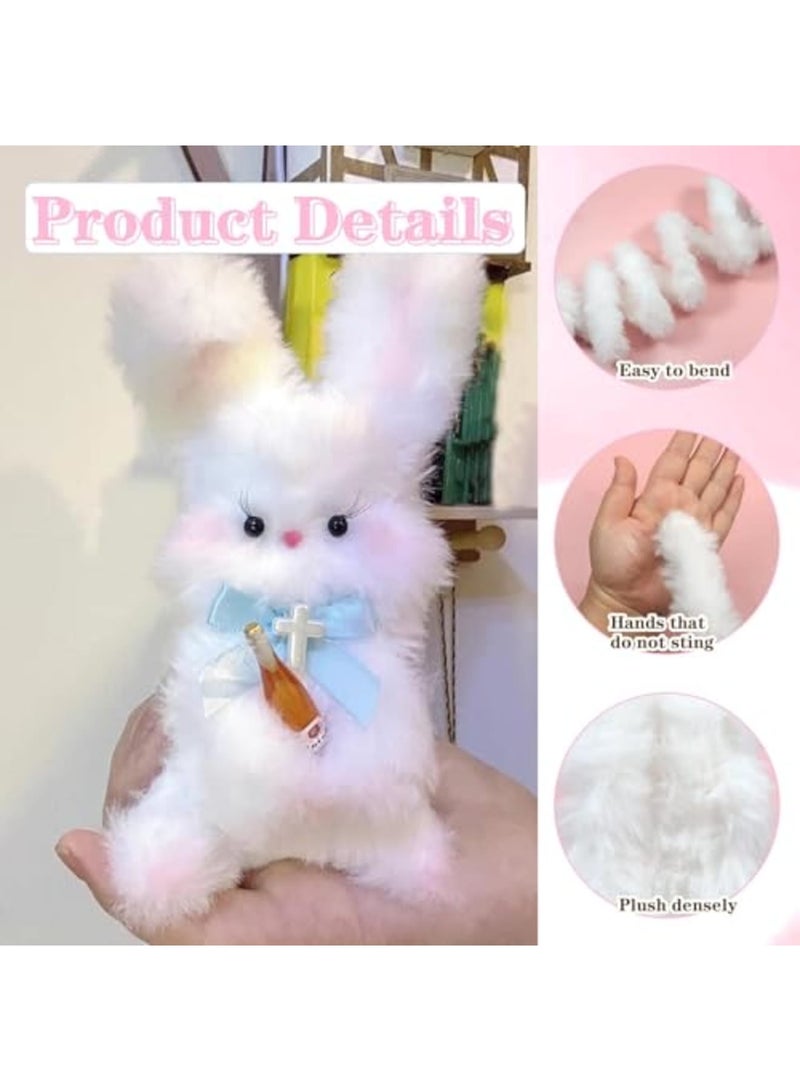 SYOSI 4pcs Thick Pipe Cleaners White Large Chenille Stems, 39 Inch Long Fuzzy Craft Sticks for DIY Art Projects, Kids and Adult Craft Supplies, Ideal for Home Decor, School Crafts, and Handmade Activities - Image 3