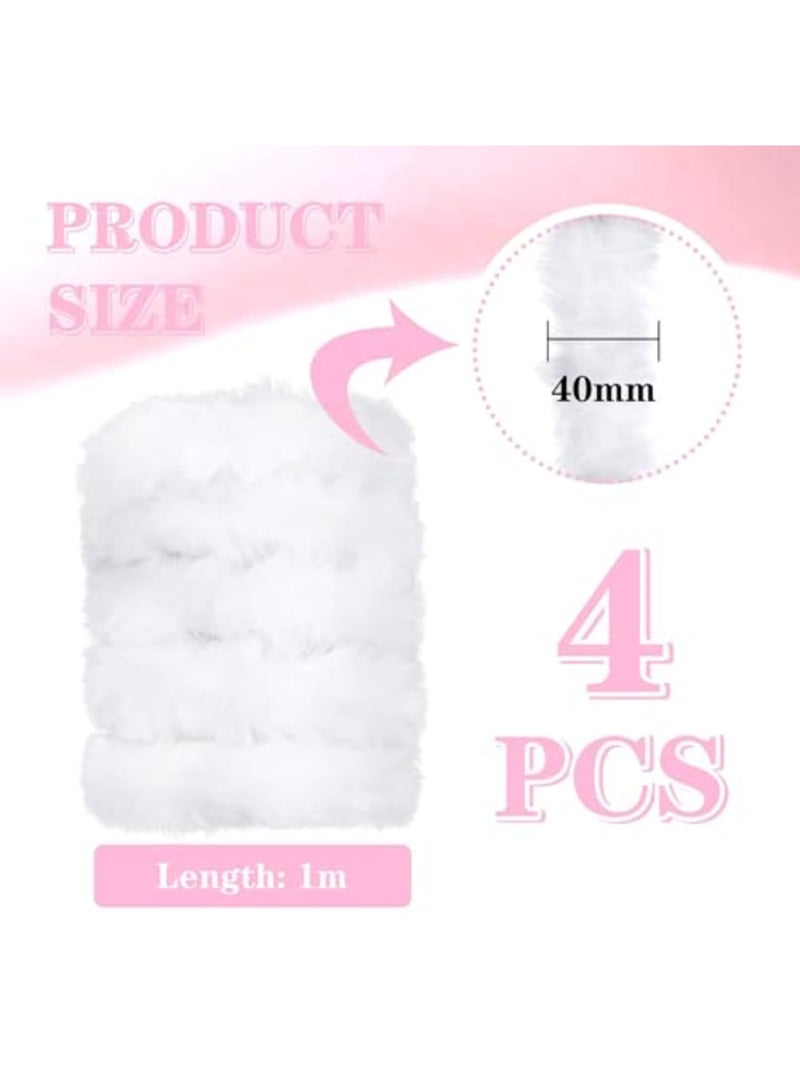 SYOSI 4pcs Thick Pipe Cleaners White Large Chenille Stems, 39 Inch Long Fuzzy Craft Sticks for DIY Art Projects, Kids and Adult Craft Supplies, Ideal for Home Decor, School Crafts, and Handmade Activities - Image 2