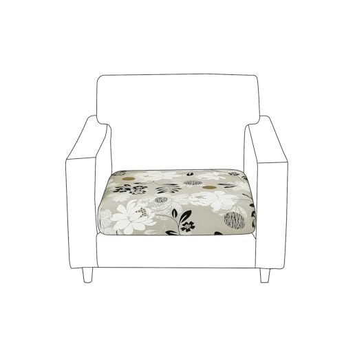 HOKIPO 'Elira Series' 140gsm Stretchable Elastic Seat Cushion Cover, 3 Seater, Feather Brown Floral (AR-5350-C1) - Image 2