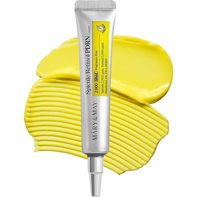 Mary & May  Mary&May Spicule Retinol PDRN Cream - Korean Face Moisturizer with Marine Spicules & Nano Liposome Retinol - Pore Texture Firming Treatment, Ceramide Panthenol for Sensitive Skin, 15g / 0.5 oz - Image 1