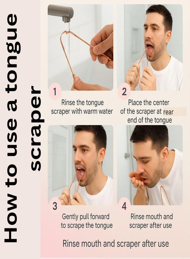 ALADEAN Copper Tongue Cleaner with Case, Pack of 3, Tongue Scraper for Adults, Oral Care & Hygiene (2pc Pack - Image 4