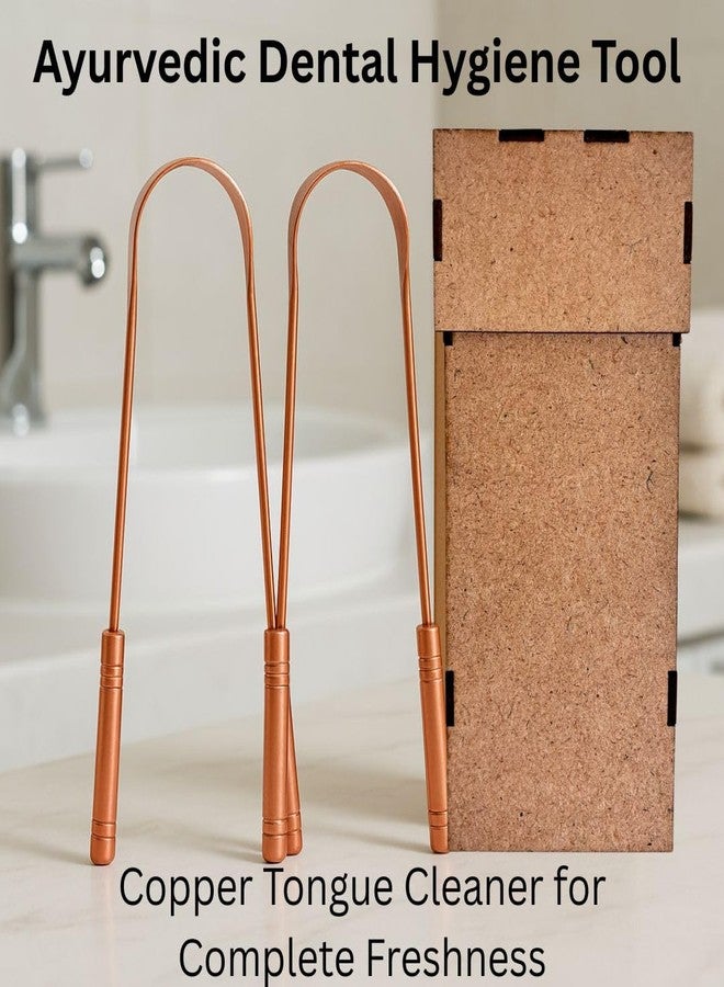 ALADEAN Copper Tongue Cleaner with Case, Pack of 3, Tongue Scraper for Adults, Oral Care & Hygiene (2pc Pack - Image 2