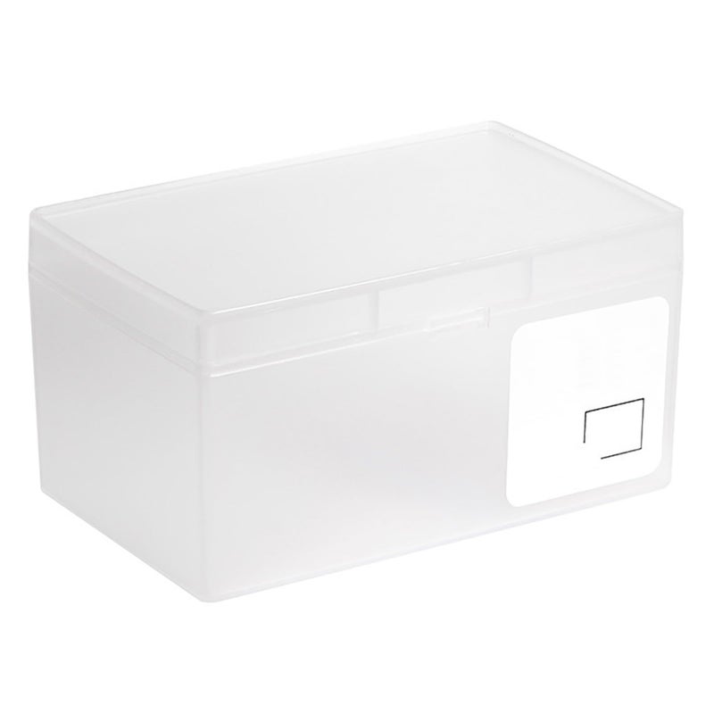 Clear Plastic Card Storage Box with Lid 6.1x3.9x3.2in Desk Organizer for Students Dorm Office - Image 2