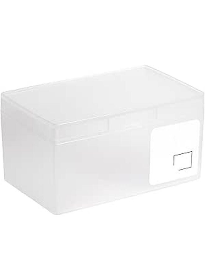 Clear Plastic Card Storage Box with Lid 6.1x3.9x3.2in Desk Organizer for Students Dorm Office - Image 1